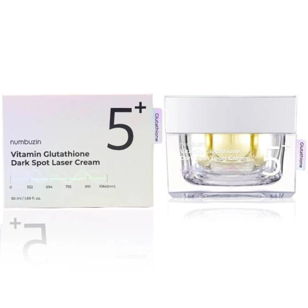 کرم ضد لک لیزر گلوتاتیون نامبوزین 5 اصل کره ای روشن کننده قوی پوست 50 میل | numbuzin +5 Vitamin Glutathione Dark Spot Laser Cream 50ml